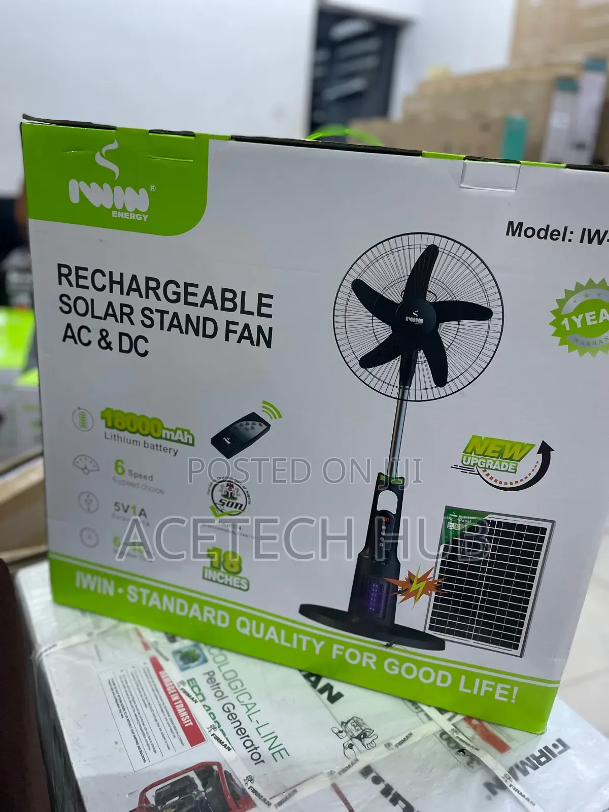 IWIN Rechargeable Fan for Power Outages