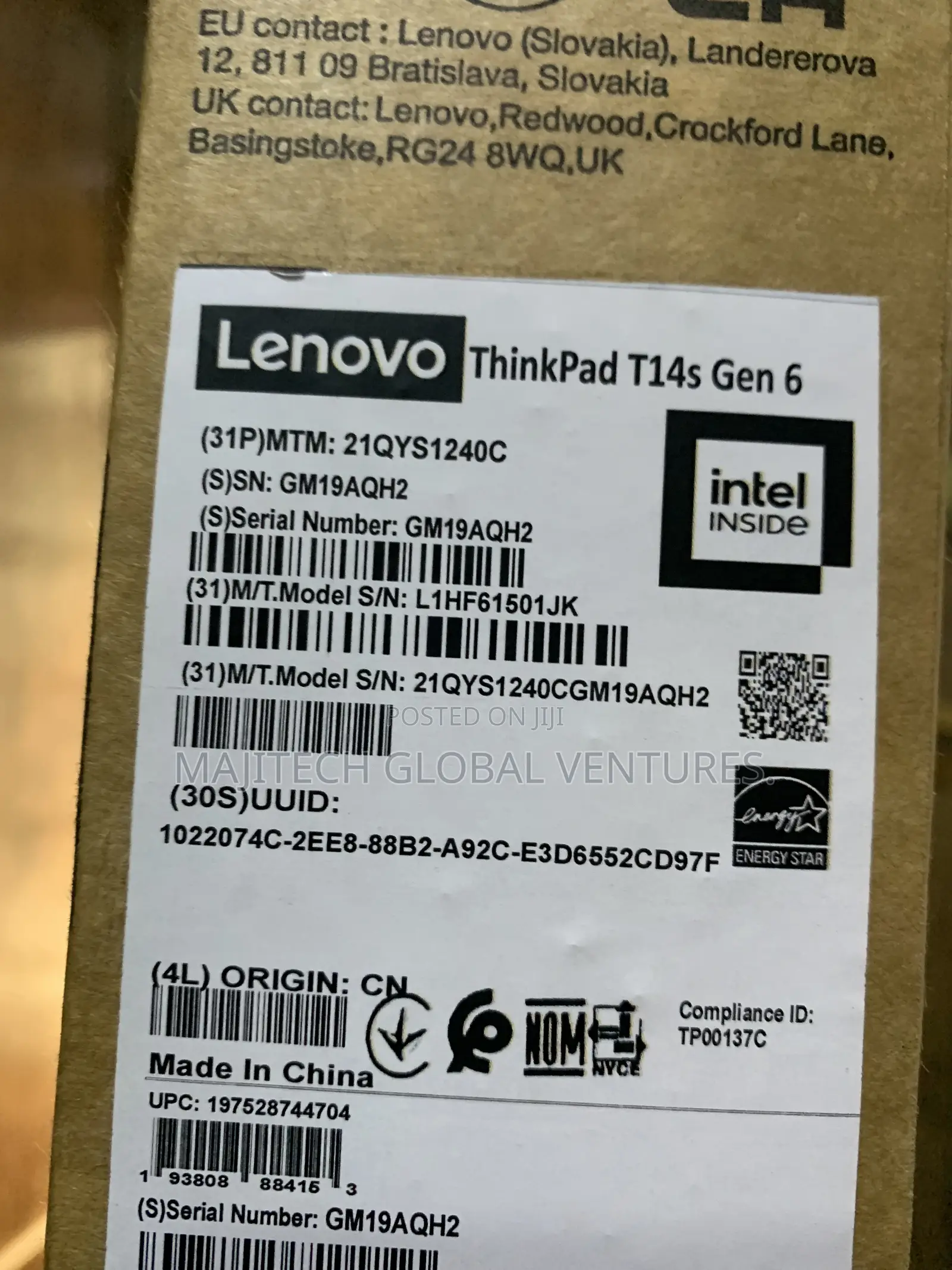 New Laptop Lenovo ThinkPad T14 32GB Intel Core Ultra 5 SSD 512GB