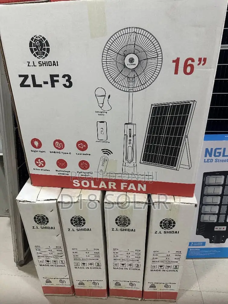 AC Dc Soalr Standing Fan 16 18 Inches