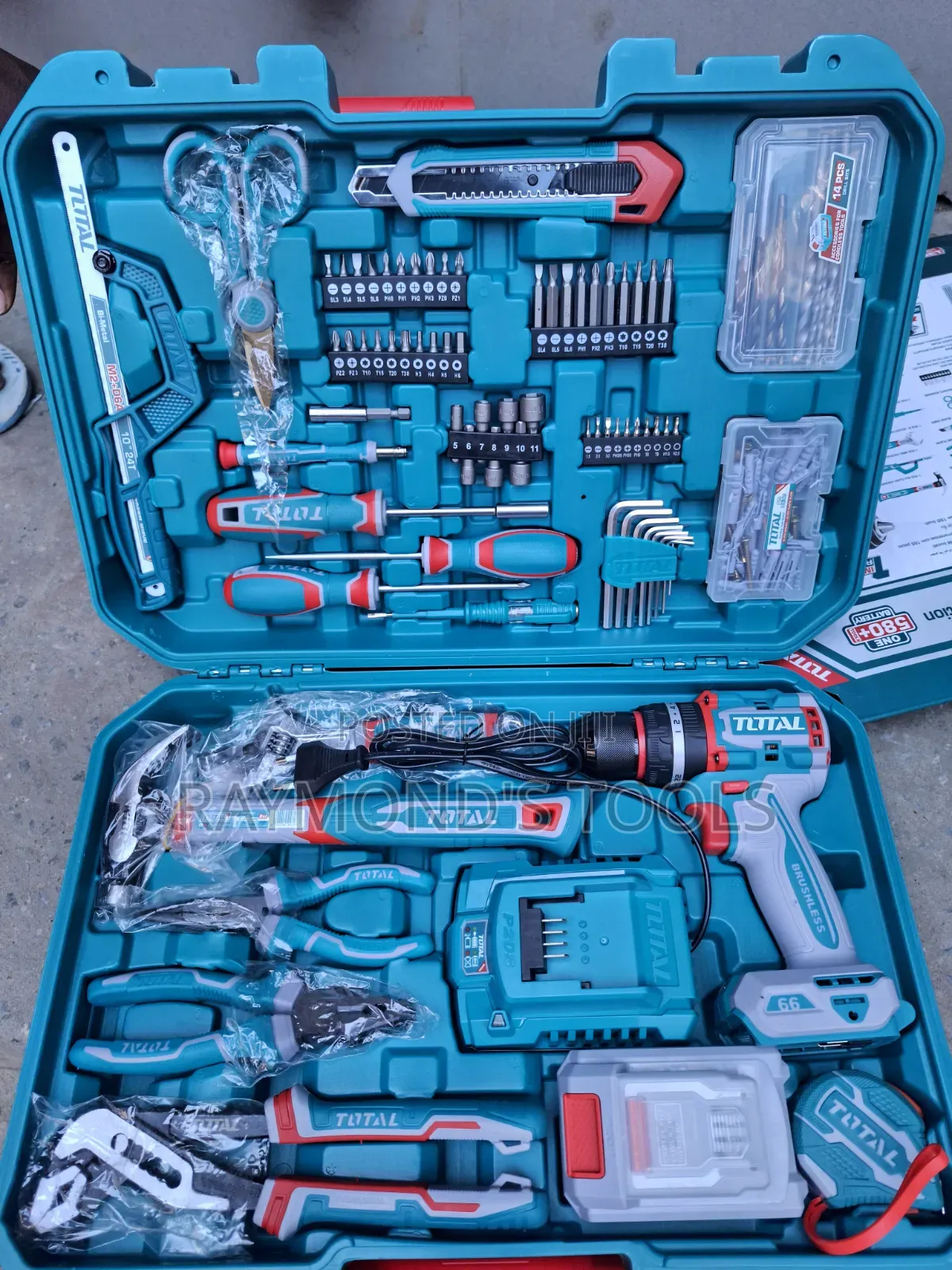 166 PCS Total Tools Set With Cordless Impact Drill