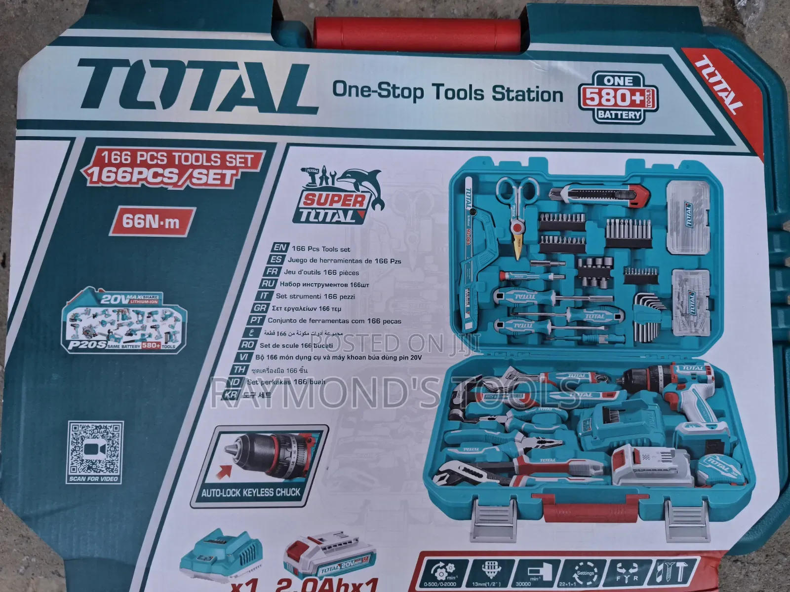 166 PCS Total Tools Set With Cordless Impact Drill