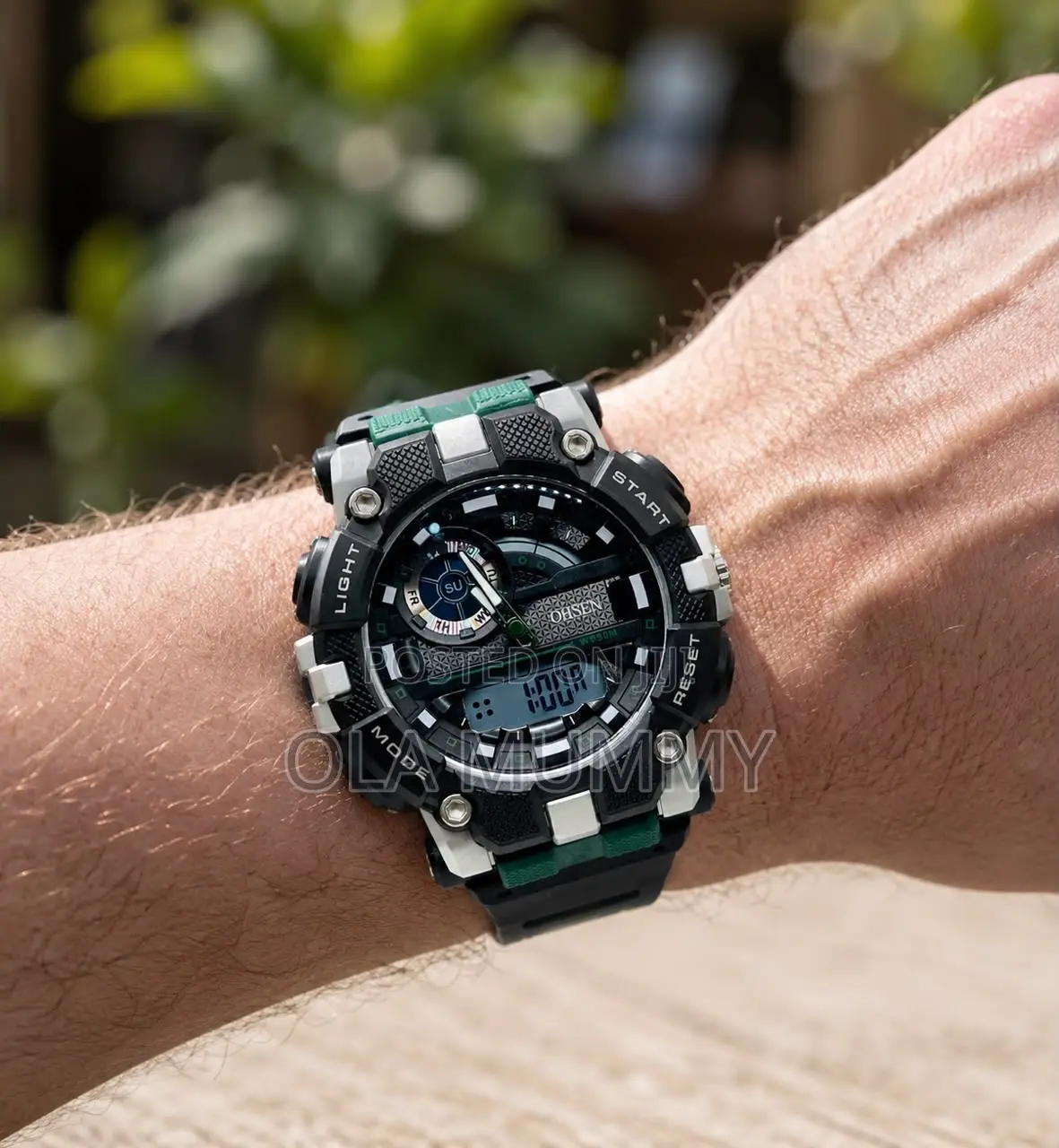 Ohsen Ad2503 [ Waterproof ] Double Time Sport Wristwatch