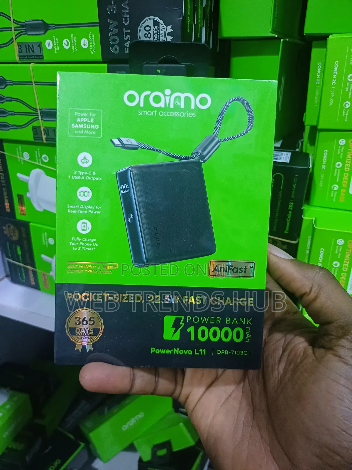 Oraimo 10,000mAh PowerNova L11 (OPB-7103C) – 22.5W Fast Charge