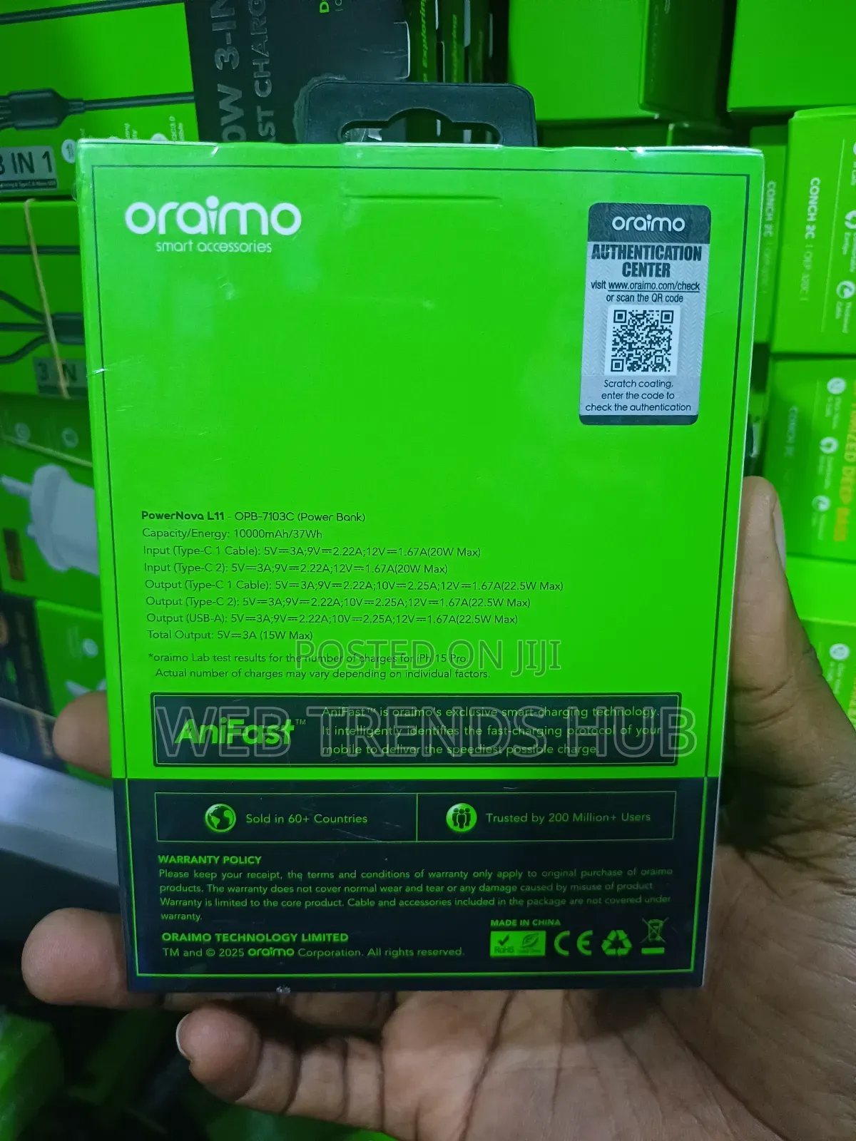 Oraimo 10,000mAh PowerNova L11 (OPB-7103C) – 22.5W Fast Charge
