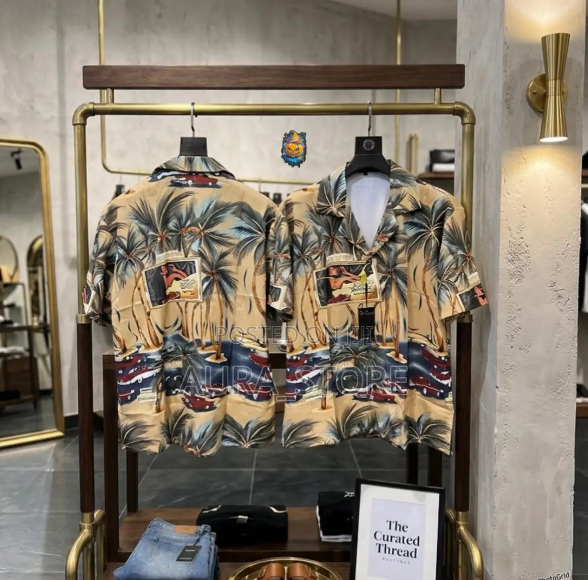 Men's Chinese Ink Wash Landscape Short-Sleeve Shirt