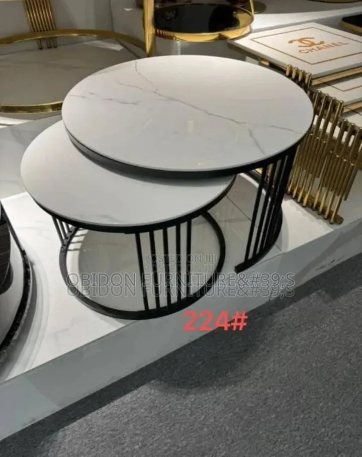 Portable Center Table With Marble Top
