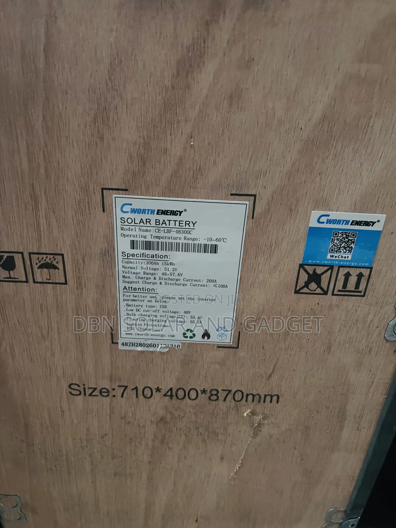 Original 15kwh 51.2v Cworth Solar Energy Lithium Ion Battery Reliable