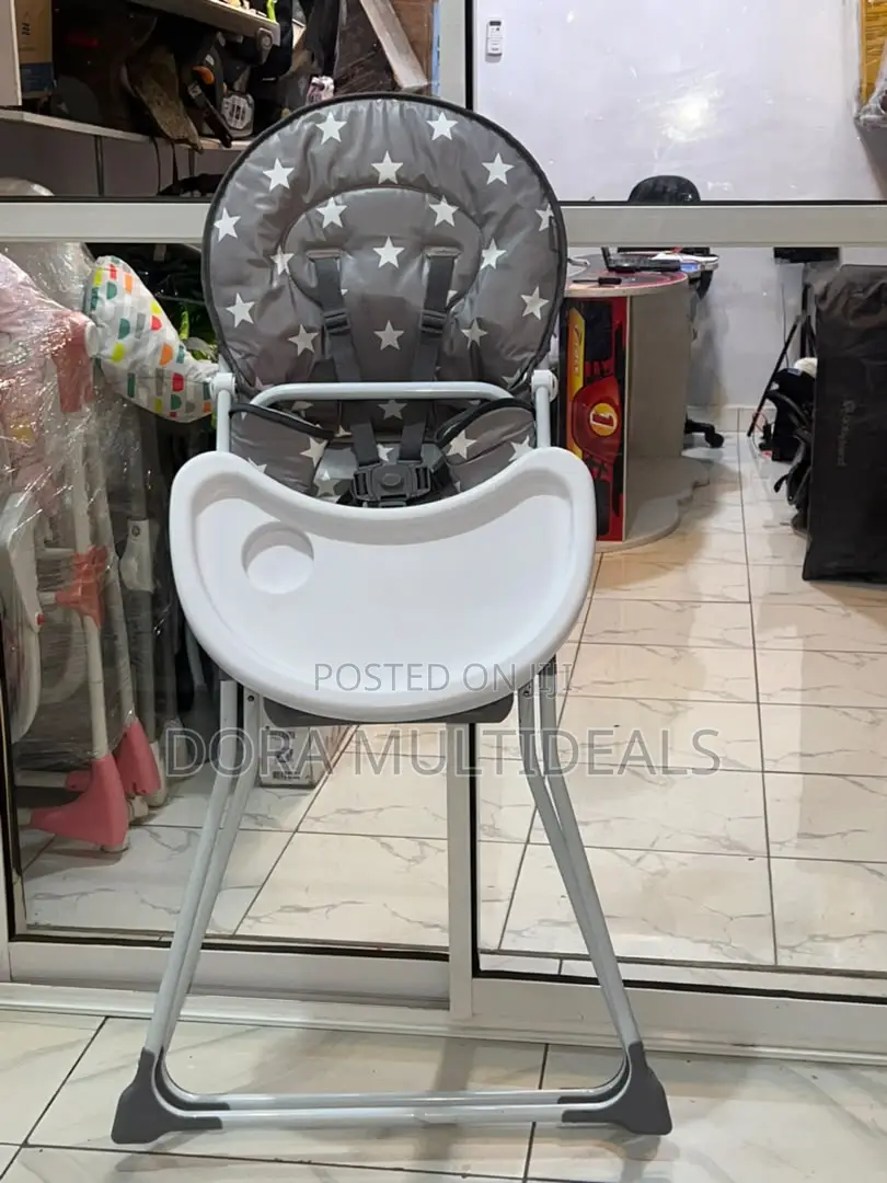 Imported Solid Slim Fold Feeding High Chair With Cup Holder