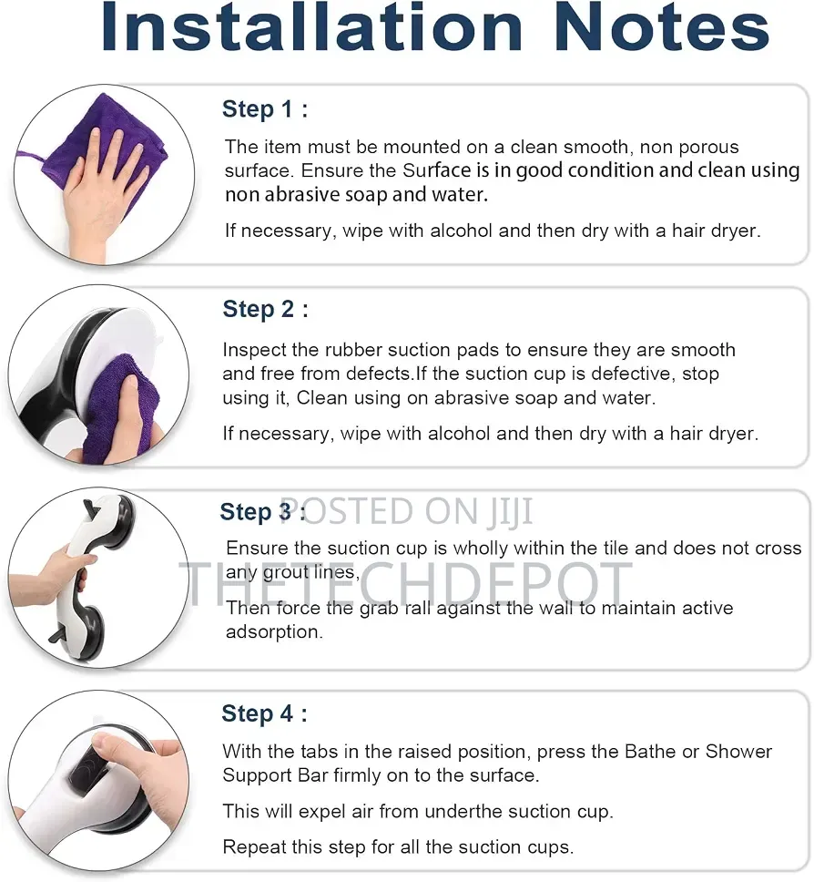 Newthinking Suction Bathroom Grab Rail