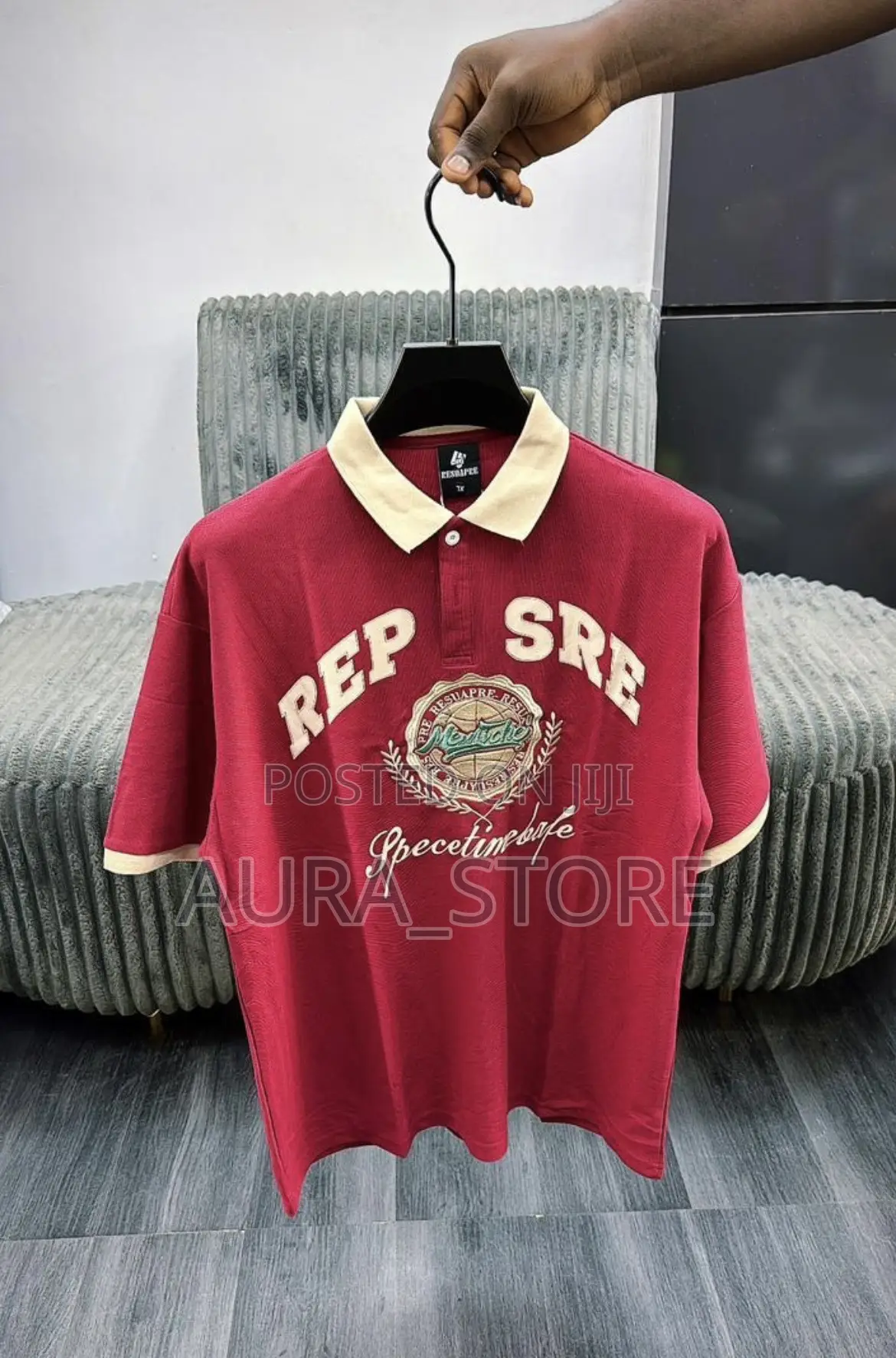 Retro-Sportswear Striped Rugby Polo Shirt.