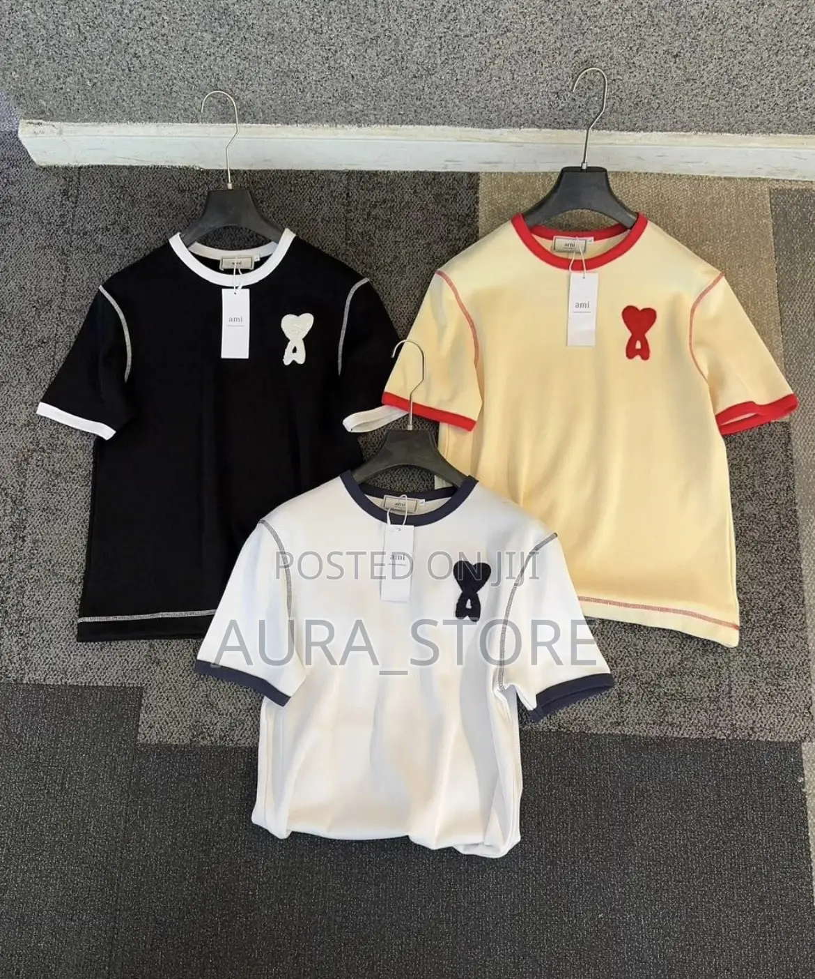 AMI Paris Ami De Cœur Knitted Patch T-Shirt