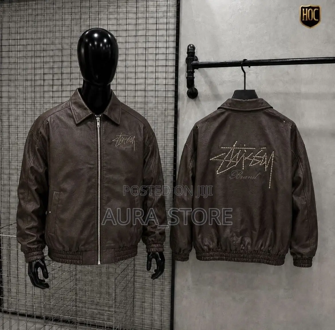 Stüssy Faux Leather Bomber Jacket