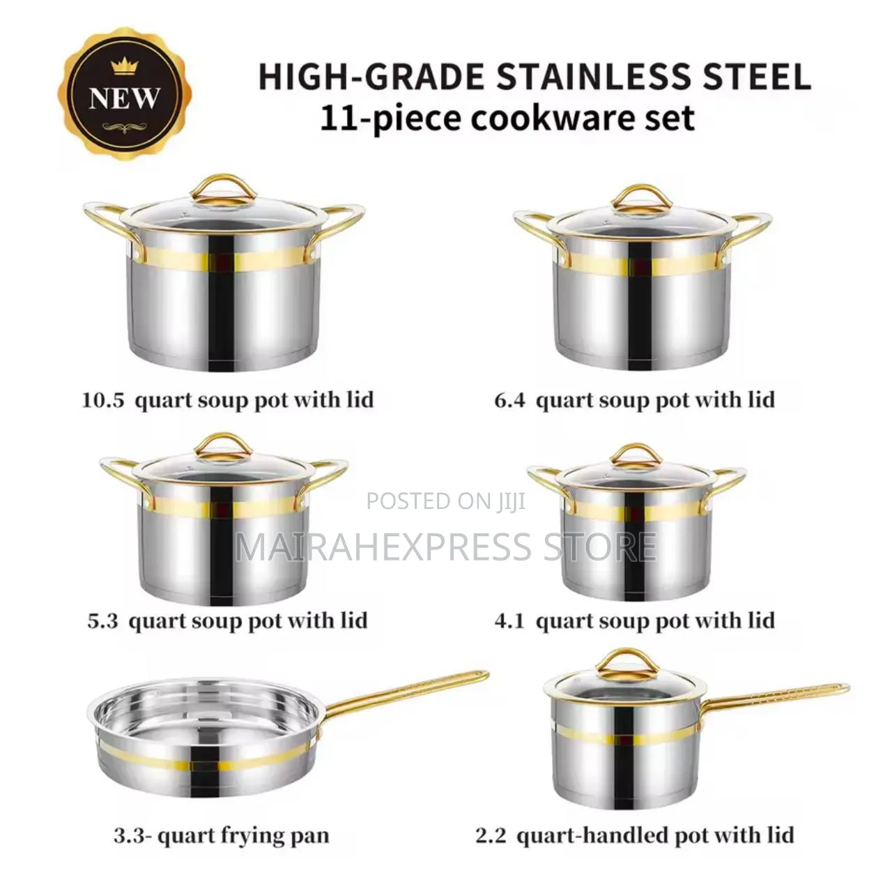 11pcs LEOZ Model LS2811 Stainless Steel Cookware Set T2mm7
