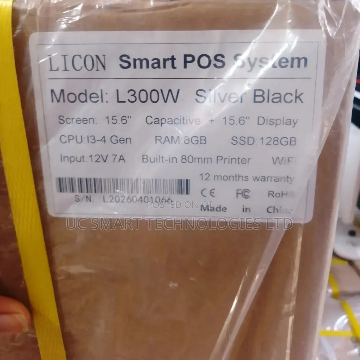 Licon Pos System L300w Double Screen Intel Core I3 128gb SSD 8gb Touch