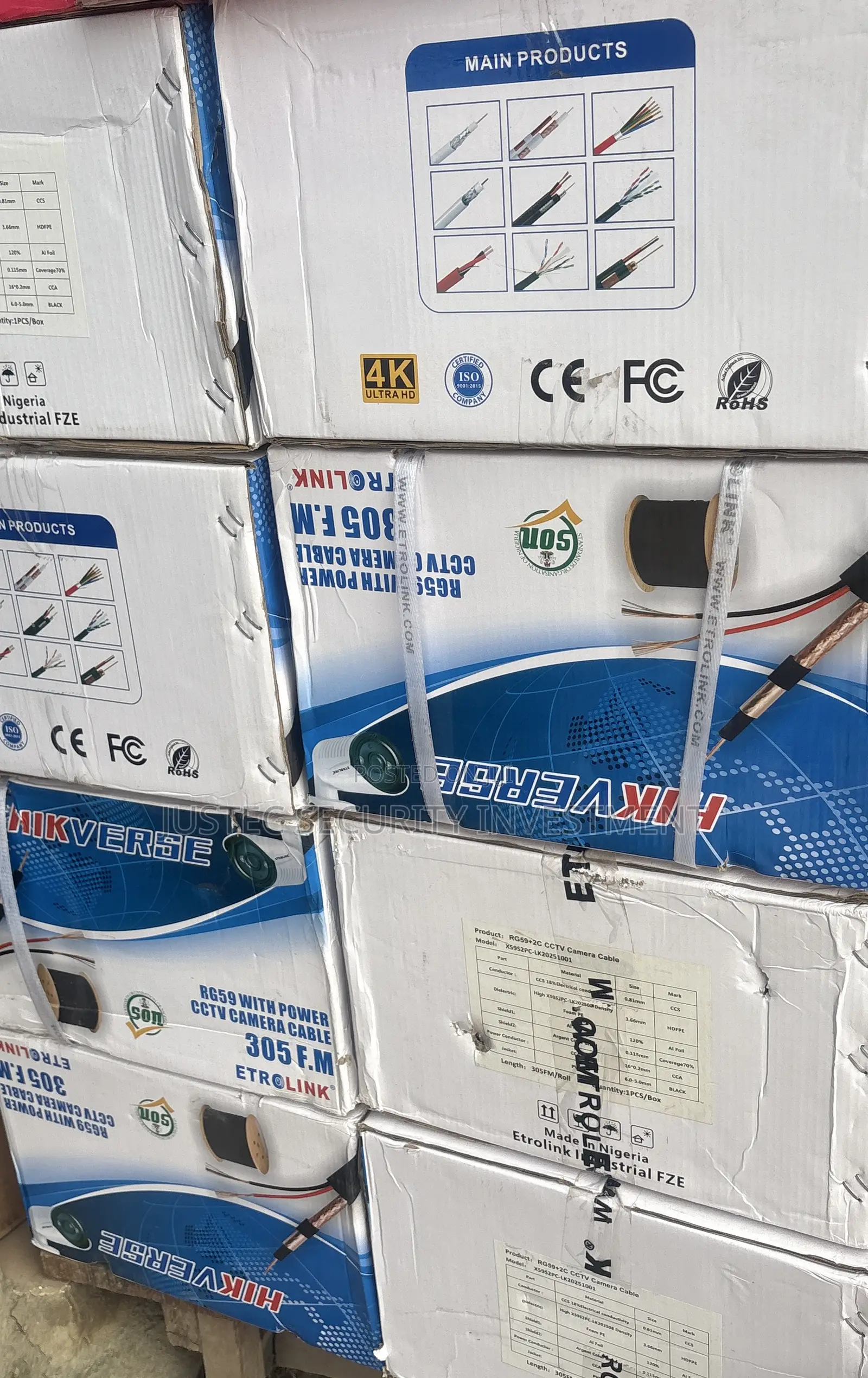 Rg 59 With Power CCTV Cable 305m