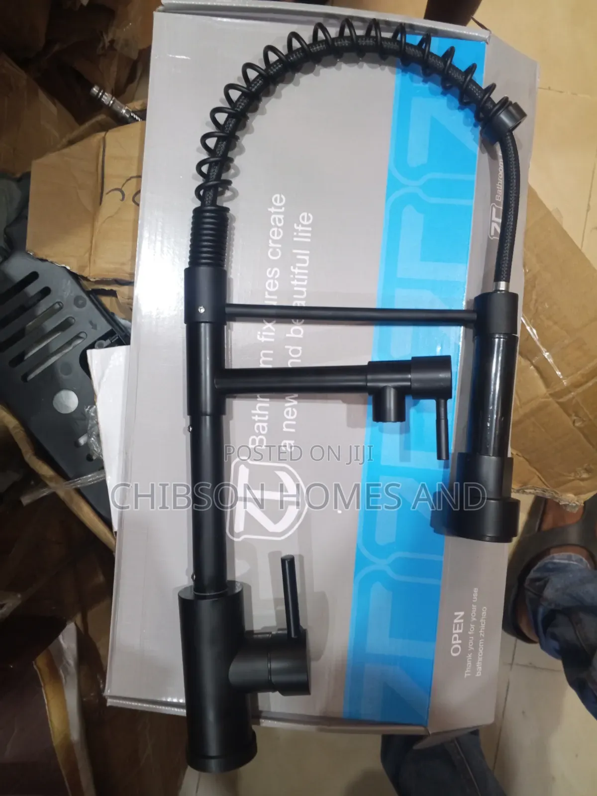Matte Black Pull-Out Kitchen Sink Mixer Tap