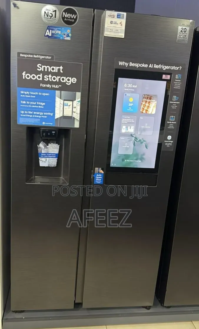 Samsung 594l Bespoke Side-by-Side Refrigerator Family Hub.