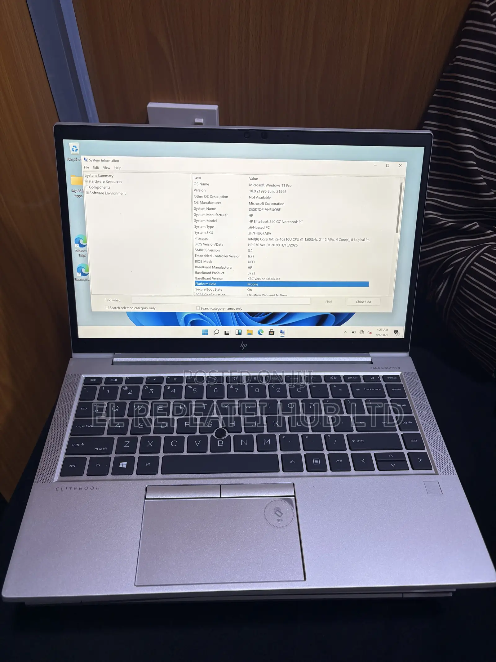 Laptop HP EliteBook 840 G7 8GB Intel Core i5 SSD 256GB