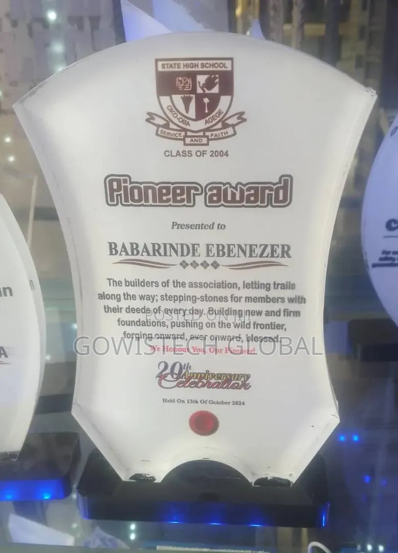 Acrylic Award Plaques in Nigeria
