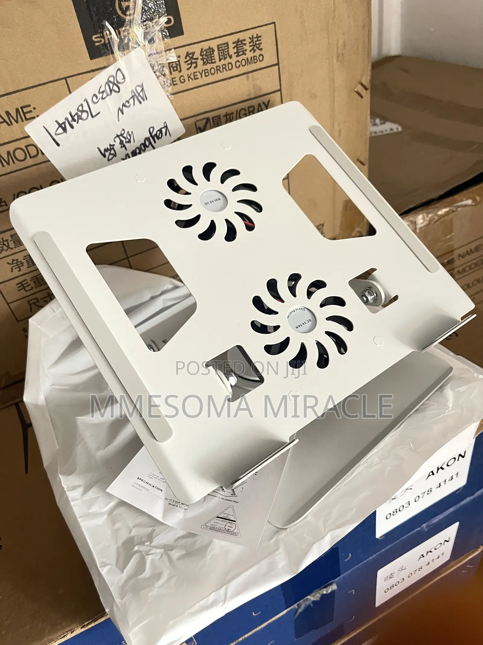 Premium Adjustable Laptop Stand With Dual Cooling Fans (YL-906)
