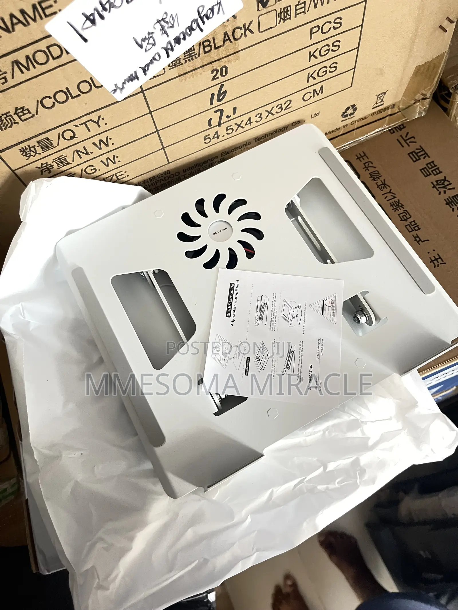 Premium Adjustable Laptop Stand With Dual Cooling Fans (YL-906)