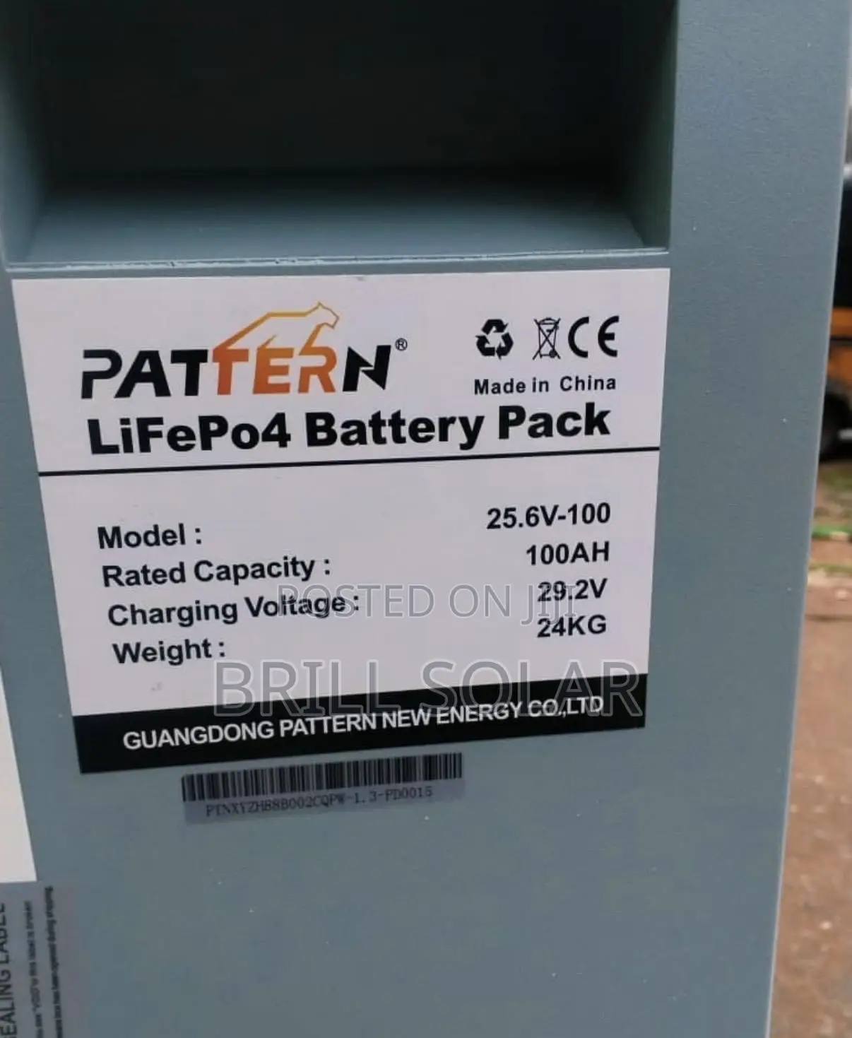 2.5kWh-25.6v Pattern Solar Lithium Battery