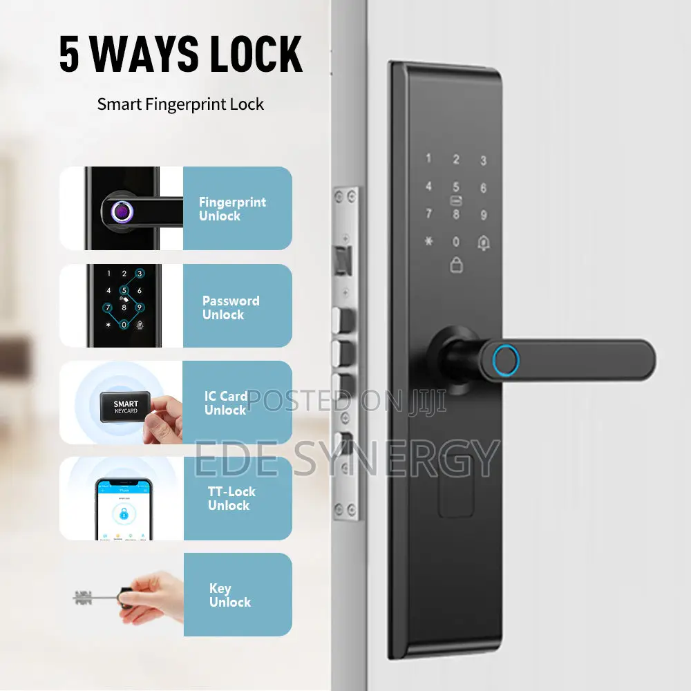 Home Security Digital Biometric Handle Fingerprint Tuya Wifi Smartlock