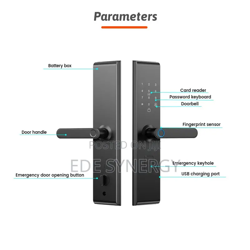 Home Security Digital Biometric Handle Fingerprint Tuya Wifi Smartlock