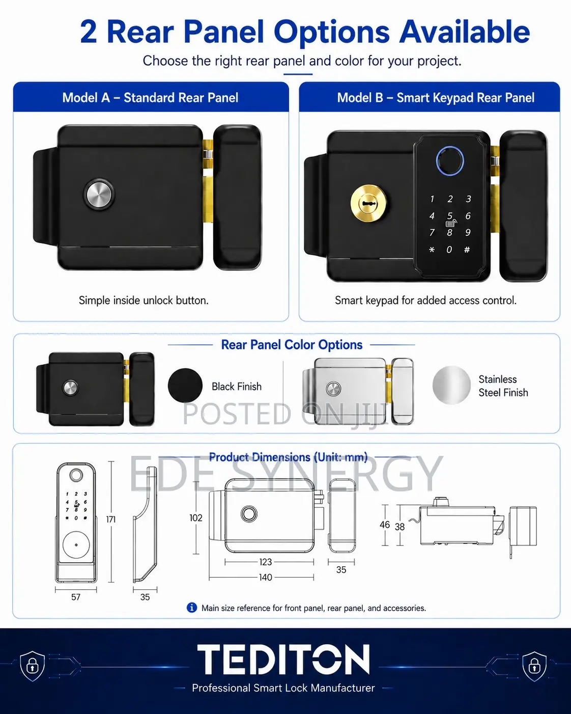 Tuya Gate Lock With App Fingerprint and Code for Outdoor Use