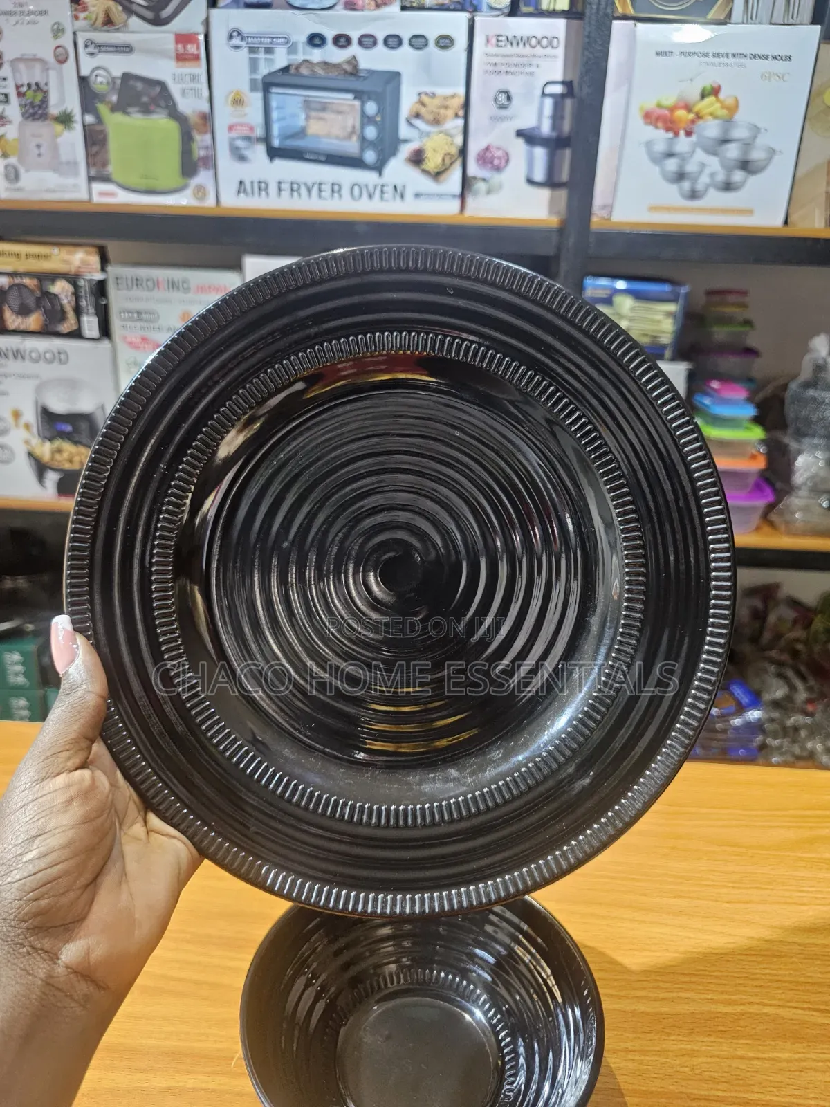 2pcs Black Unbreakable Dinner Set (1 Plate + 1 Bowl)