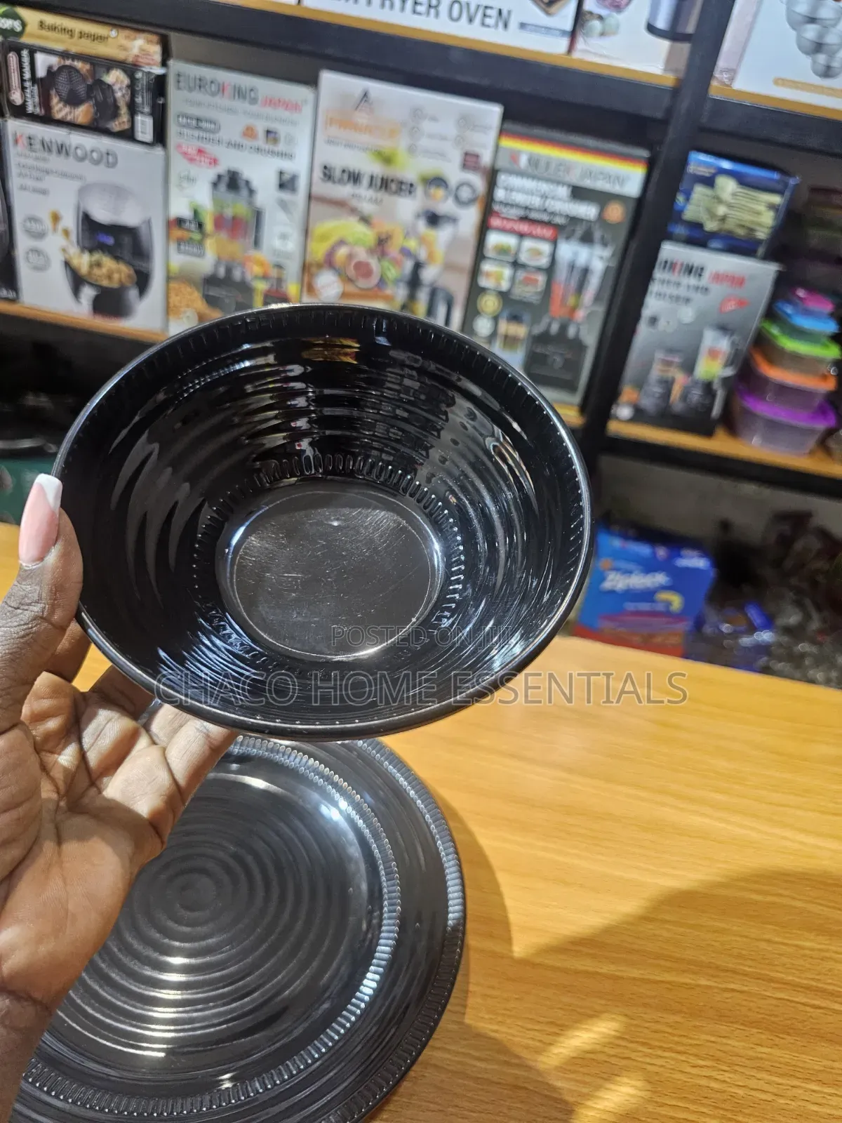 2pcs Black Unbreakable Dinner Set (1 Plate + 1 Bowl)