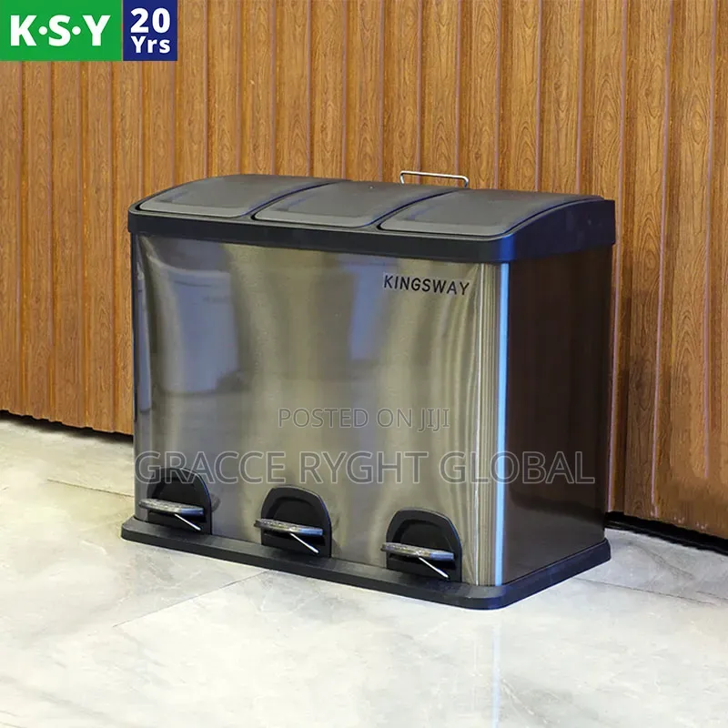3 Compartment Pedal Bin