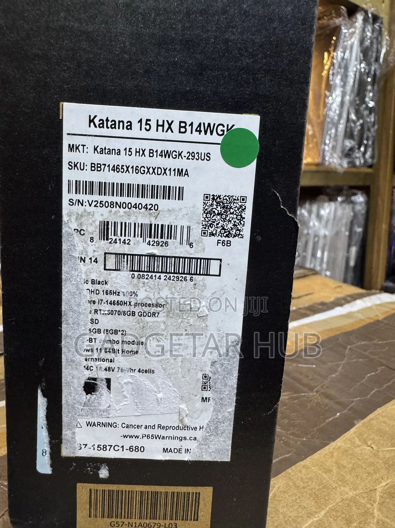 New Laptop MSI Katana 15 16GB Intel Core i7 SSD 1T