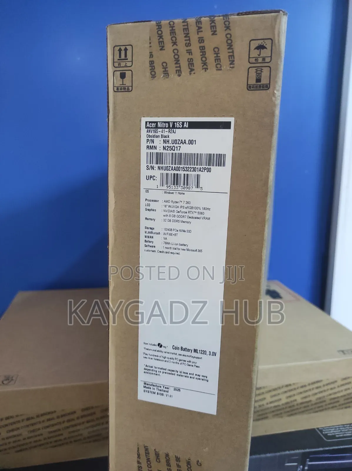 New Laptop Acer Nitro V 16S AI 32GB AMD Ryzen 7 SSD 1T