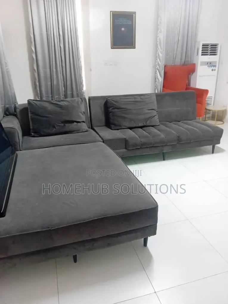 Foreign Used Big 9 Seater L-Shaped Grey Color Couch