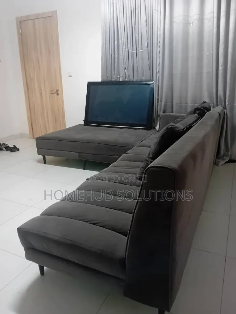 Foreign Used Big 9 Seater L-Shaped Grey Color Couch