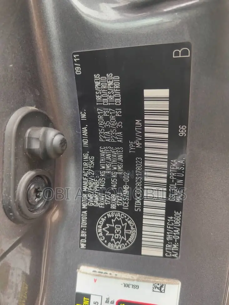 Toyota Sienna 2011 Gray