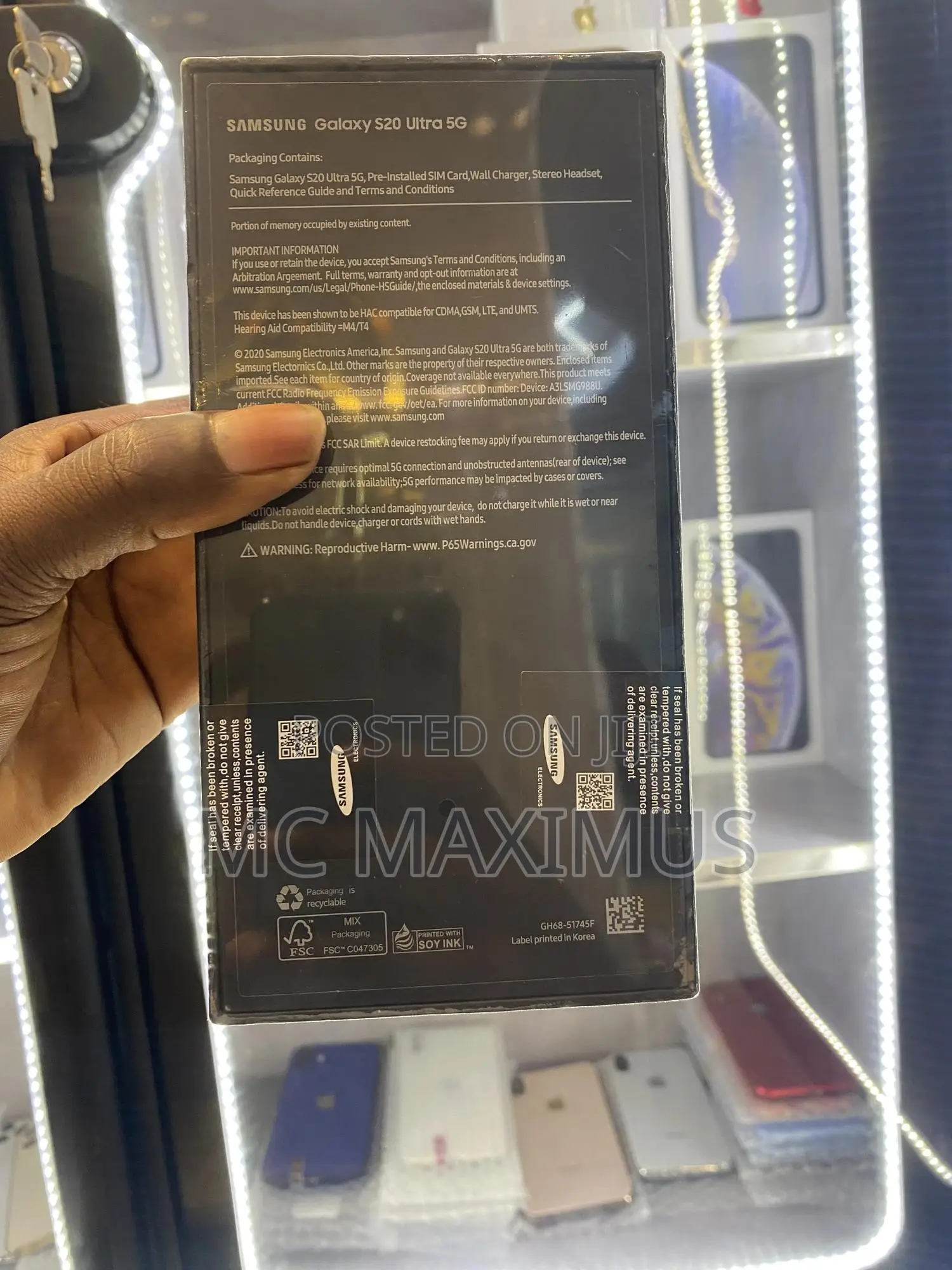 New Samsung Galaxy S20 Ultra 256 GB Gold