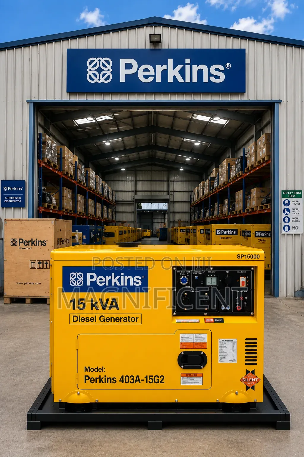 PERKINS 15 kVA DIESEL GENERATOR Model: Perkins 403a-15g2