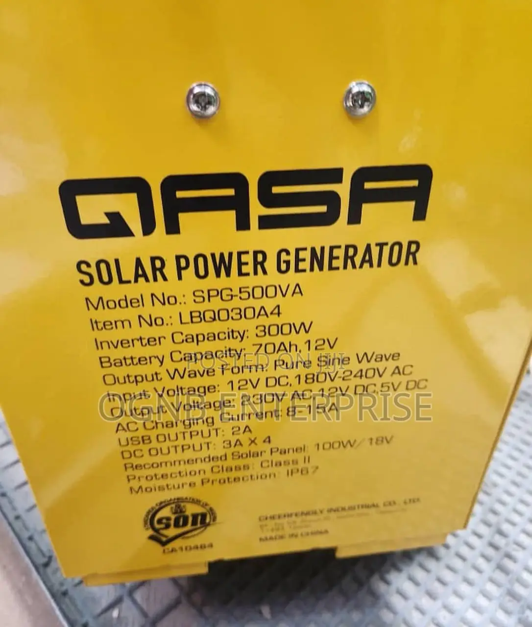 Qasa Solar Power Generator 500va Without Panel