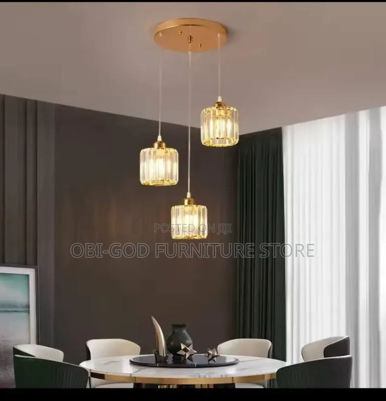 Luxury 3 Gold Suction Cup Pendant Crystal Chandelier