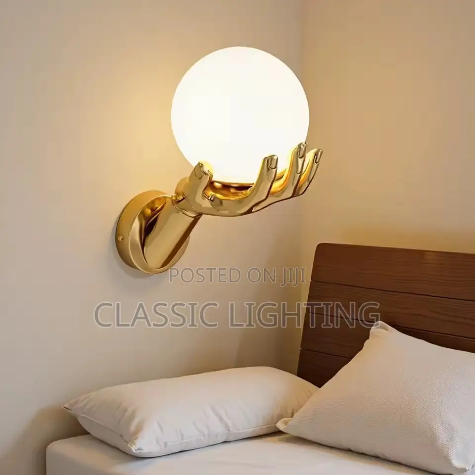 Golden Finger Wall Lamps Light Luxury Bedroom Bedside Corridor Lamp