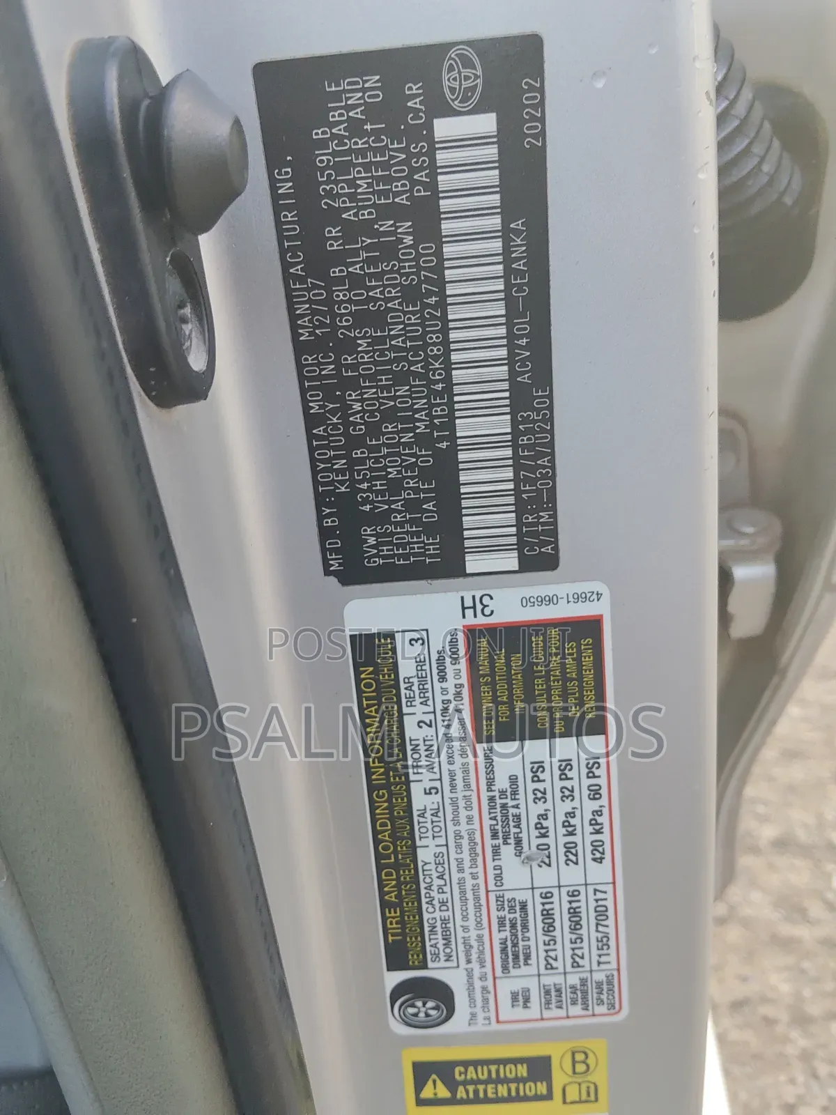 Toyota Camry 2008 Silver