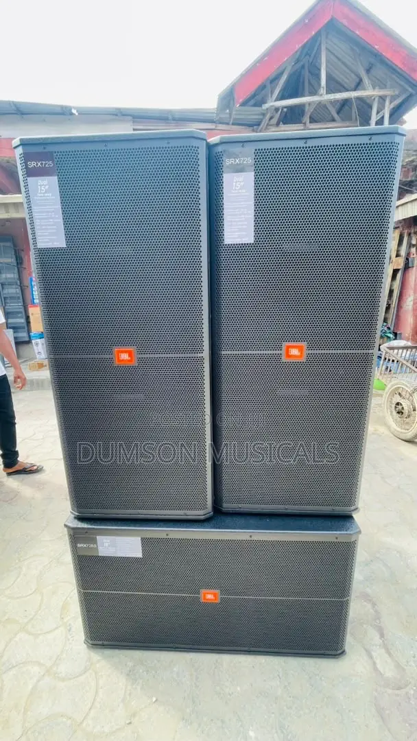 SRX725 JBL Full Range Speakers and SRX718S Single Subwoofer Big Magnet