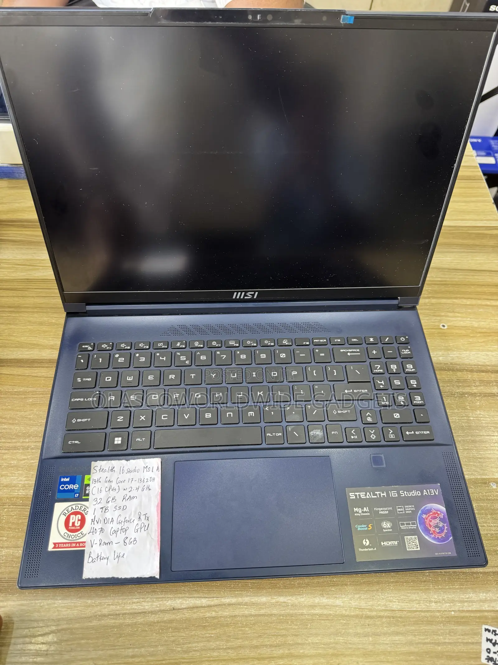 Laptop MSI Stealth 16 AI Studio 16GB Intel Core i7 SSD 1T