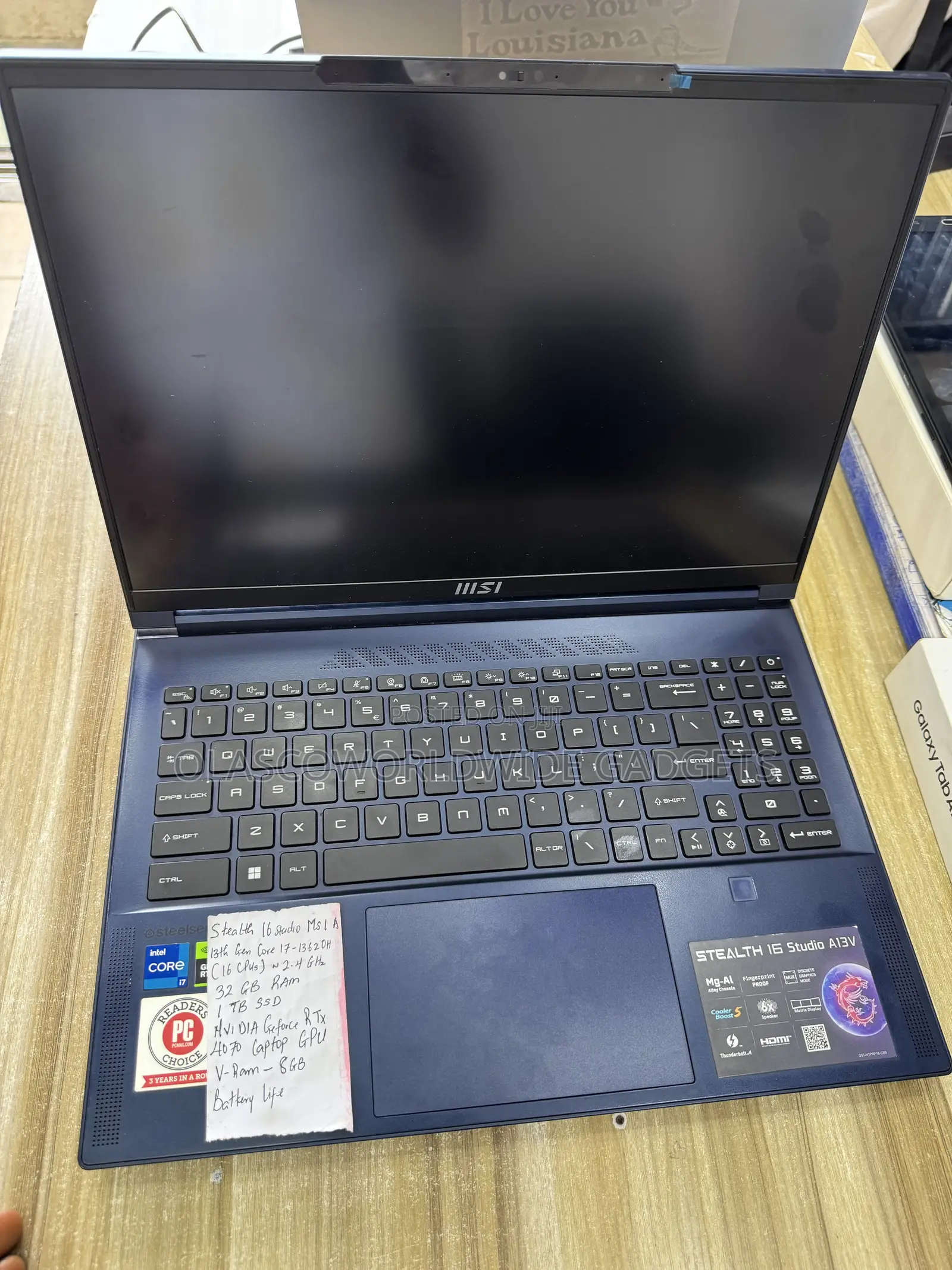 Laptop MSI Stealth 16 AI Studio 16GB Intel Core i7 SSD 1T