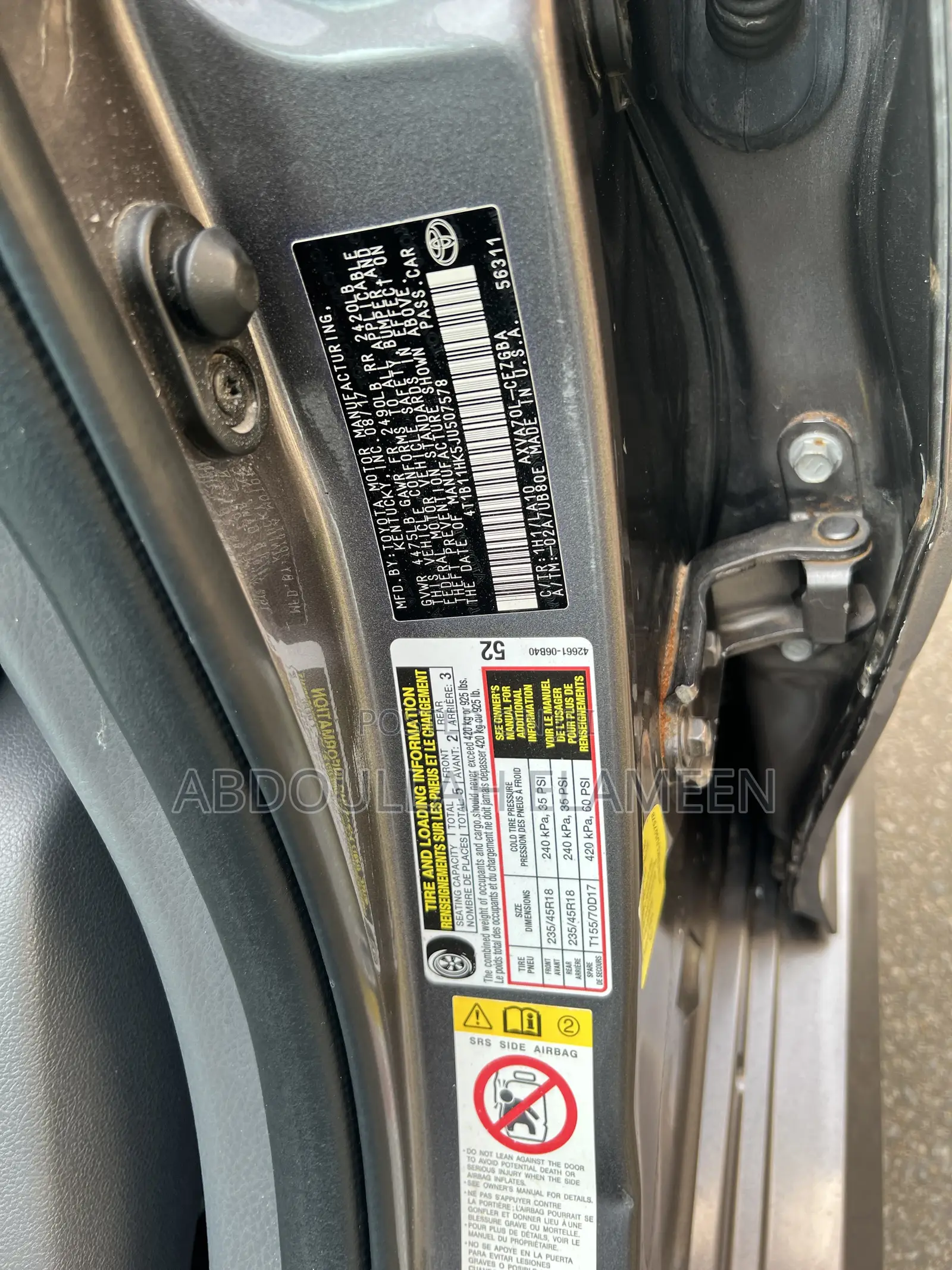 Toyota Camry 2018 Gray