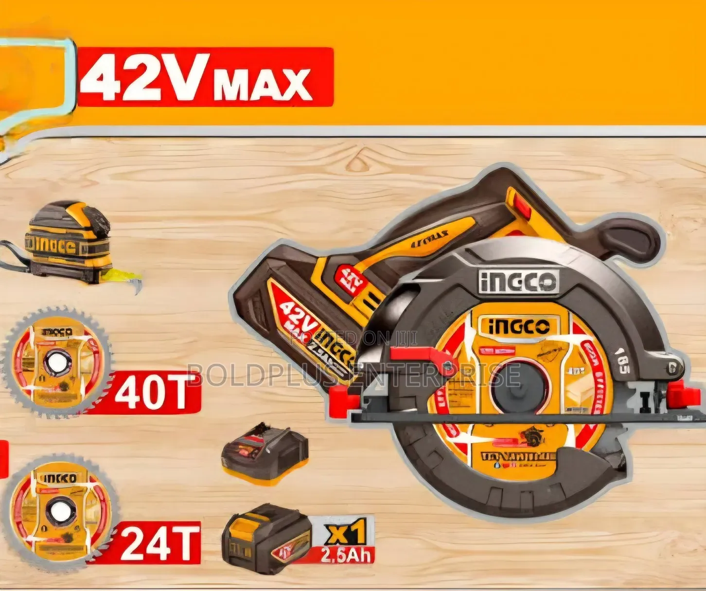 42 Volt Max 7 Inches Rechargable Ingco Circular Saw Machine