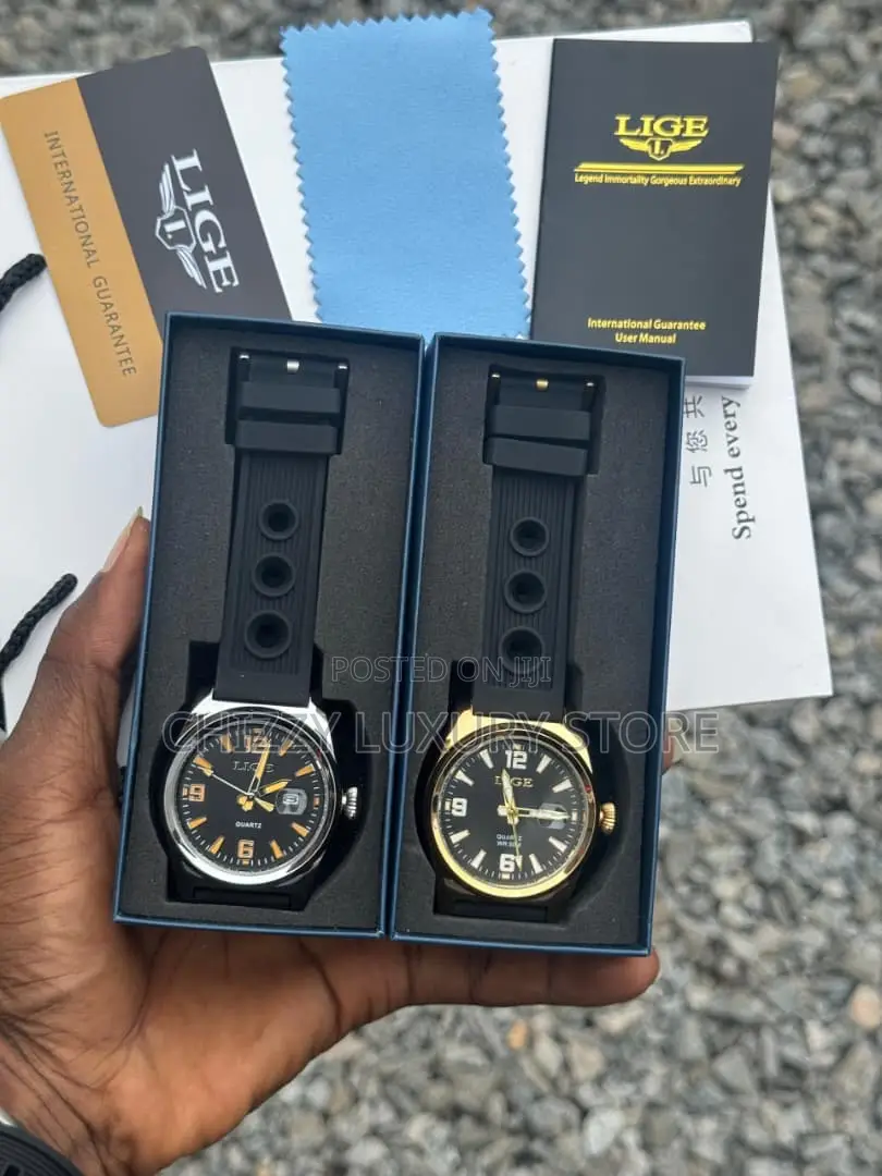 Lige Quality Men Rubber Strap Wristwatch