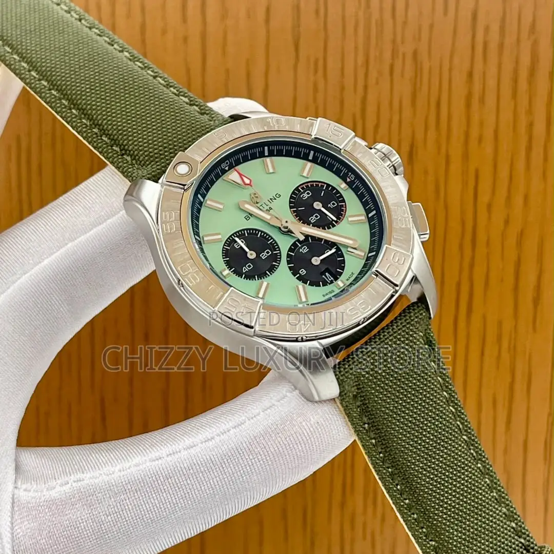 Breitling Quality Luxury Men Rubber Strap Wristwatch